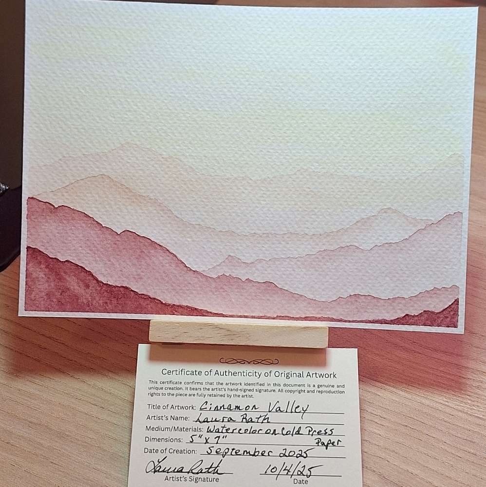 "Cinnamon Valley" Hand-painted watercolor painting